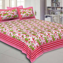Brown Printed Cotton Bed Cover