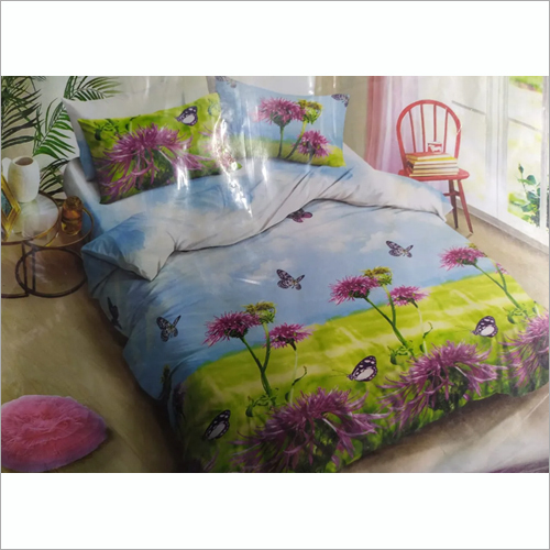 Blue-Green 3D Cotton Bed Cover