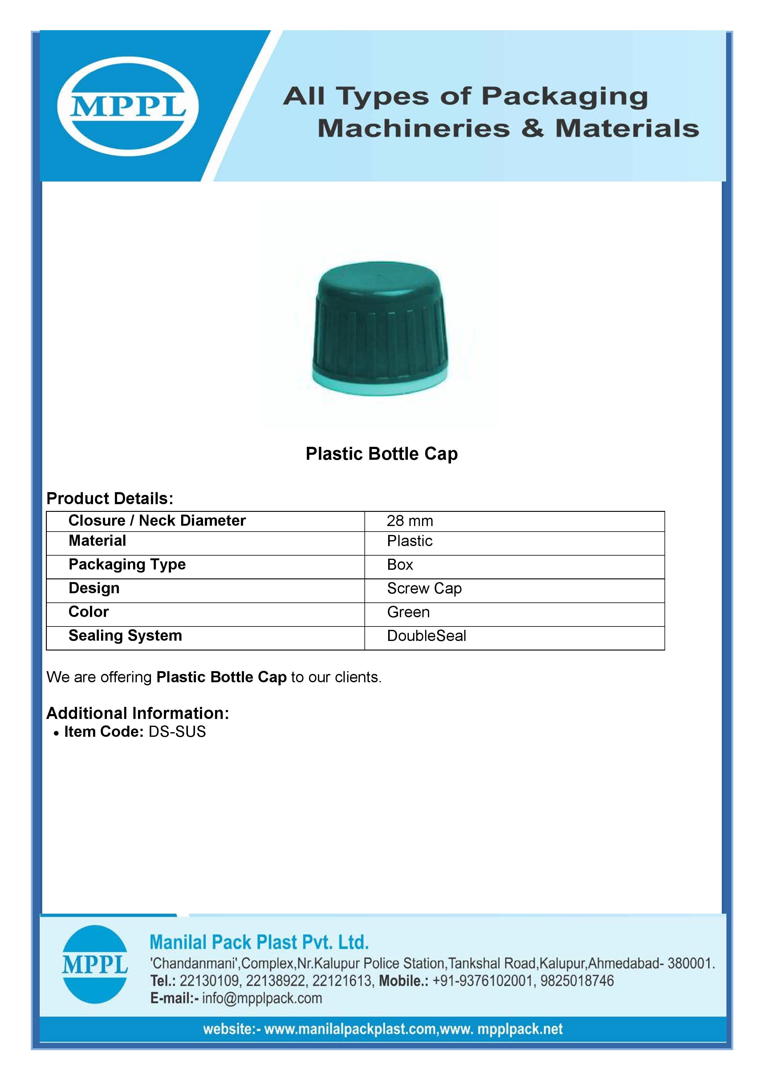 Plastic Bottle Cap Green