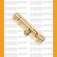 Brass Barrel Tower Bolt - Full Brass, 32x100 Mm, Gold Finish | Designed For Doors & Windows, Customizable Sizes, Elegant Round Shape