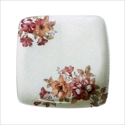 Melamine Delight Square Shape Dinner Plate - Ceramic Type: Porcelain