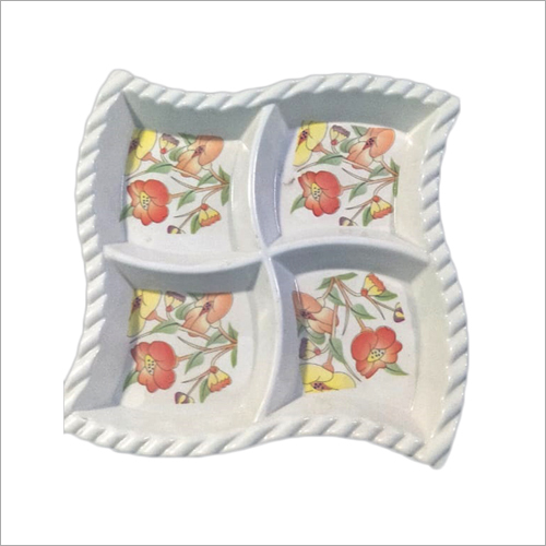 Melamine Designer Serving Tray - Color: White