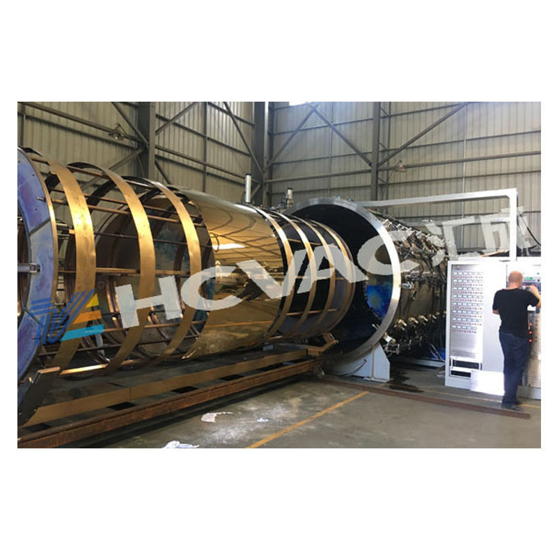 HCVAC Horizontal Large Chamber Stainless Steel Sheet Pipe Titanium Gold PVD Coating Equipment