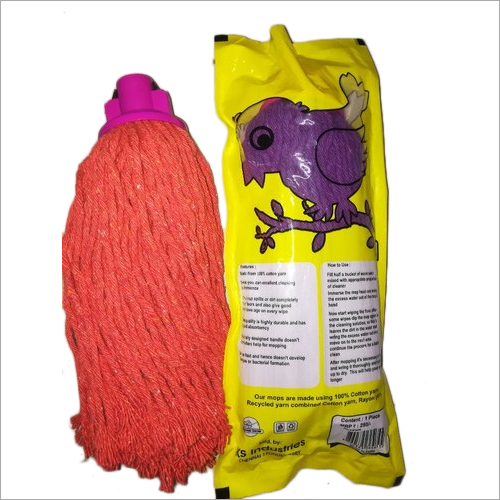 Clean Bird Catla Cotton Mop - Cotton and Plastic Material | Ideal for Household and Office Floor Cleaning