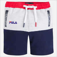 Mens Beach Shorts - Cotton , Various Sizes Available, Blue-white-red Patterned Print, Stretchable Elastic Waist With Side Pockets