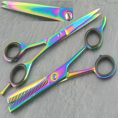 Silver Professional Hairdressing Barber And Thinning Scissors Set