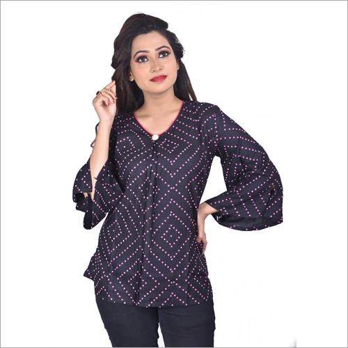 Ladies Dot Printed Top - Cotton Blend, Sizes S-L-XL | Washable, Lightweight, Soft Texture, Comfortable for Year-Round Wear