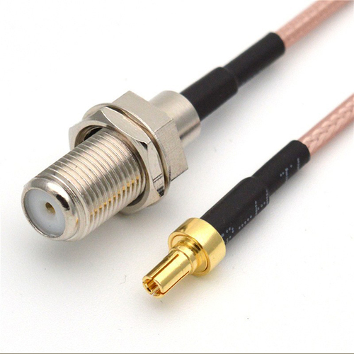 F  50Ohm Cable Assemblies , F Female To Crc9 Male  Rf Cable Armored Material: Efp