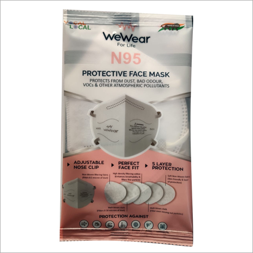 N95 Protective Face Mask - Standard Size | Unisex Design for Hospital, Clinic, and Household Use, Germ Protection from Airborne Particles