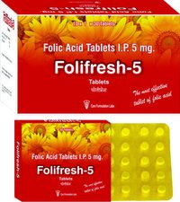 Folic Acid  Ip  5mg ,folifresh
