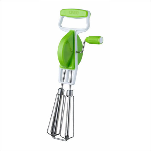 White Plastic Manual Hand Blender