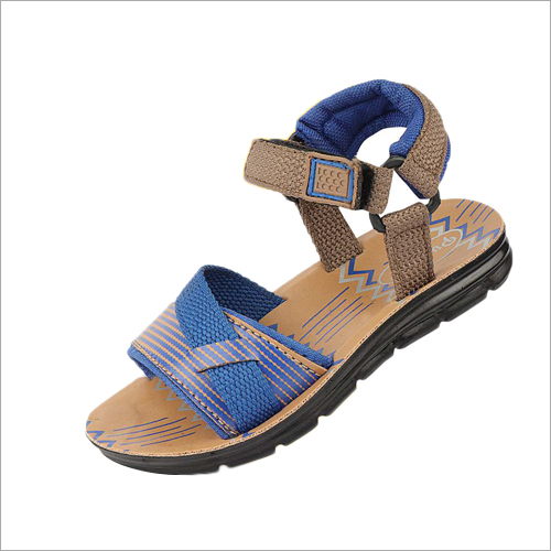Brown-Blue Girls Pu Sandals