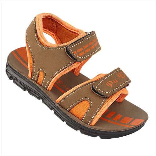 Brown-orange Kids Pu Tan Orange Sandals