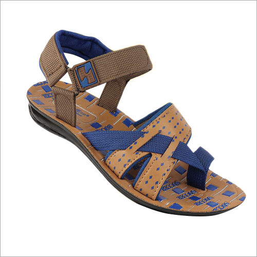 Brown-blue Mens Pu Casual Sandals