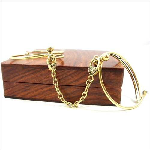 Ladies Fashion Handcuffs - Solid Design, Golden Finish | Stylish Jewelry for Women, Perfect for Parties and Gifts