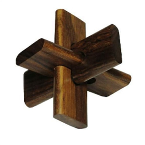 Wooden Puzzle Games - Wood 5x5x5 cm 5 Pieces | Handcrafted Durable Portable Engaging Cognitive Challenge