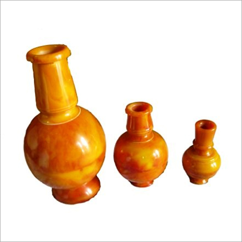 Resin Flower Vase - Durable Resin, Multiple Sizes, Amber Color | Elegant Design, Glossy Finish, Round Shape