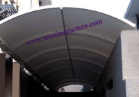 Tensile Walkway Covering Structure - Pvc Material, Customized Dimensions, Very Strong Frame, Free Standing Design, Fireproof And Waterproof