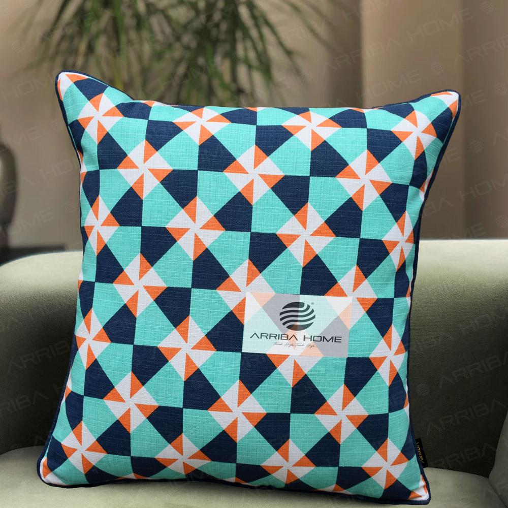 Geometric Printed slub Cushion Covers