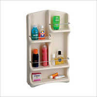 Pvc Bathroom Cabinet - Pvc Material, Compact Size, Elegant Ivory Color | Wall-mounted, Multi-shelf Storage With Anti-rust Coating, Injection Molding Technology