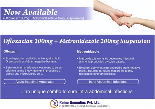 Ofloxacin 100mg + Metronidazole 200mg Suspension
