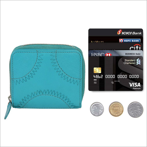 Ladies Turquoise Blue Leather Purse