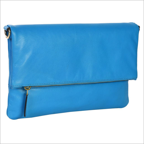 Ladies Sky Blue Leather Handbags