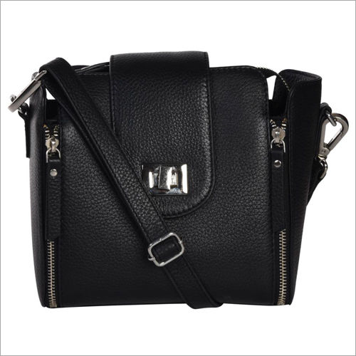 Black Pure Leather Handbags For Ladies