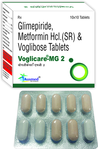 Metformin Hydrochloride IP 500mg. + Glimepiride IP 2mg + Voglibose IP 0.2mg./VOGLICARE-MG-2