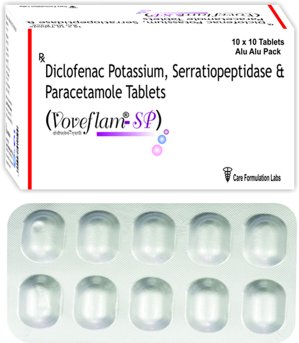 Diclofenac 50mg + PARACETAMOL 325MG + Serritiopeptidase 10mg./VOVEFLAM-SP