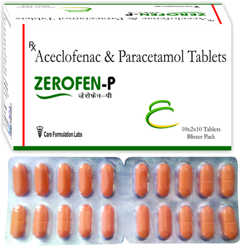 Aceclofenac 100mg + Paracetamol 325mg.