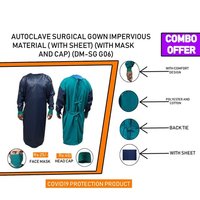 Combo Autoclave Surgical Gown Impervious Material With Full Cover Sheet