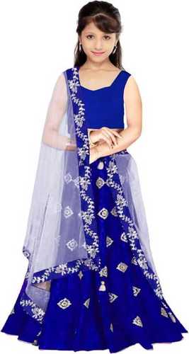 Silver Lace Kids Lehenga Choli