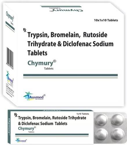 Trypsin BP 48mg.+ Bromelain 90mg. + Rutoside Trihydrate BP 100mg. + Diclofenac Sodium IP 50mg.