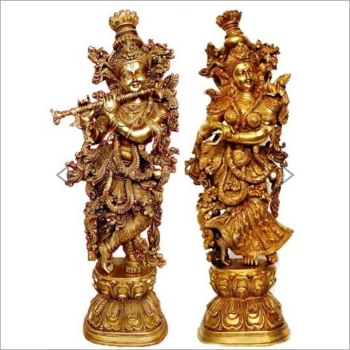 Brass Radha Krishna Statue
