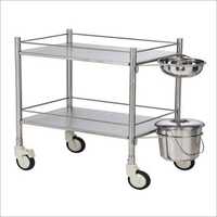 Stainless Steel Hospital Instrument Trolley - High Grade Stainless Steel Material, Ample Space For Medication And Surgical Tools