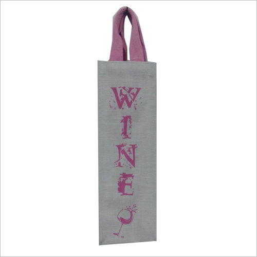 White Jute Wine Bag
