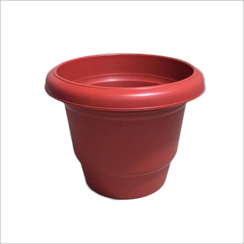 Brown 8 Inch Plastic Flower Pot