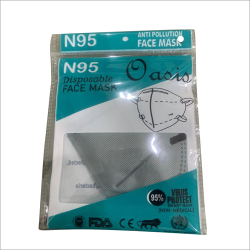 Grey Disposable N95 Face Mask - High Quality Plastic Material, Skin Friendly Nature, Elastic Straps for Secure Fit, Tear Resistant, Ideal for Particulate Protection, Unisex, Standard Size