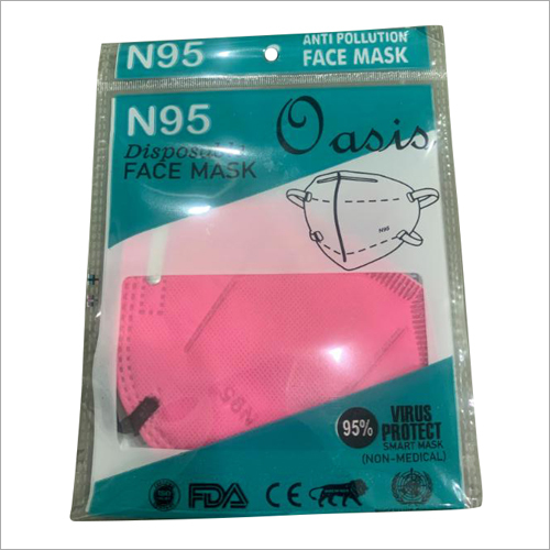 Pink Disposable N95 Face Mask - Unisex Standard Size, High Filtration Against Germs - Ideal for Healthcare, Hygiene, Food Processing, and Beauty Applications