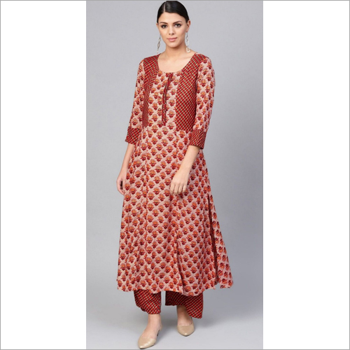 Ladies Koti Style Kurtis With Palazzo - Cotton Blend, Available in Sizes S, M, L, XL | Washable, Perfect for Rainy, Spring, Summer, and Winter Seasons