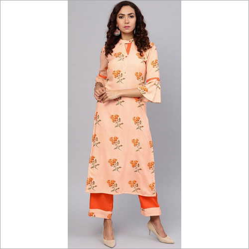 Washable Ladies Rayon Kurtis With Palazzo