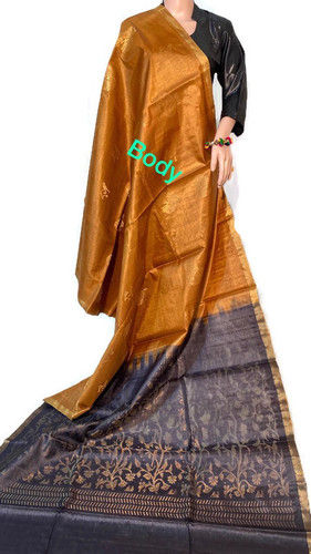 Party Wear Pure Tussar (Kosa) Silk Handloom All Over Boota Woven ,Special Jari Woven Jala Pallu.