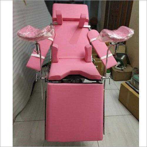 OT Table - Stainless Steel, Variable Dimensions, Pink | Height Adjustable, Anti-Rust Material, Anti-Bacterial Mattress, Foot Pedal System