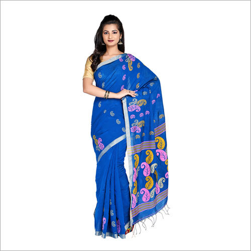 Ladies Blue Handloom Saree