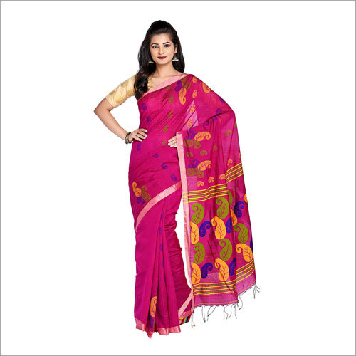 Ladies Pink Handloom Saree