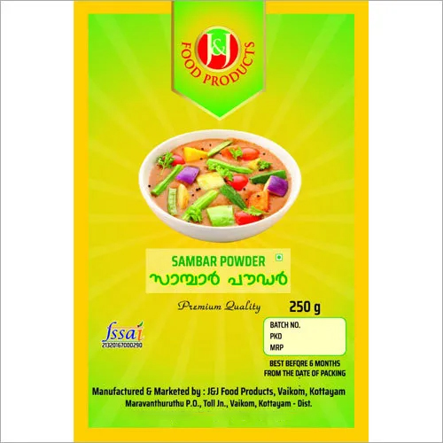 Sambar Powder - 250g Poly Bag, Brown Color - Antioxidant Rich, Detox Benefits, Easy to Dissolve, High Immunity, Smooth Digestion, Weight Loss Aid