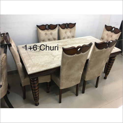 6 Seater Round Churi Design In Legs Dining Set