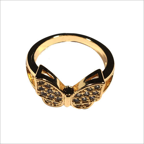 Engagement Golden Plated Butterfly Shaped Finger Ring