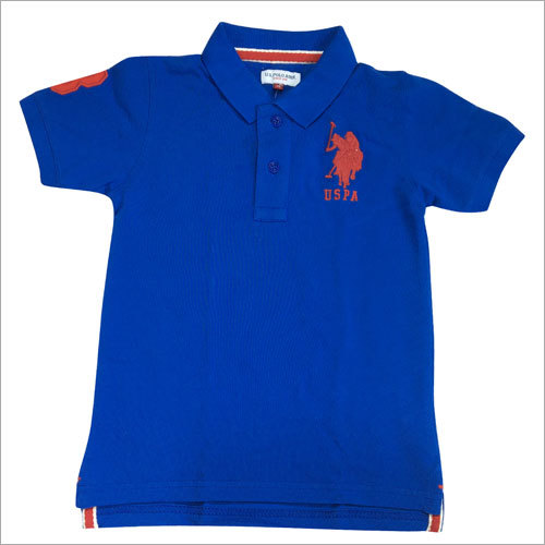 Boys Solid Polo Collar T-Shirt